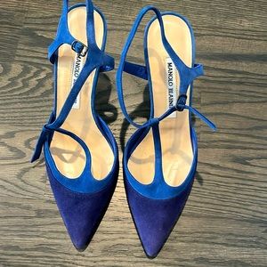 Blue on Blue Manolo Blahnik Pump